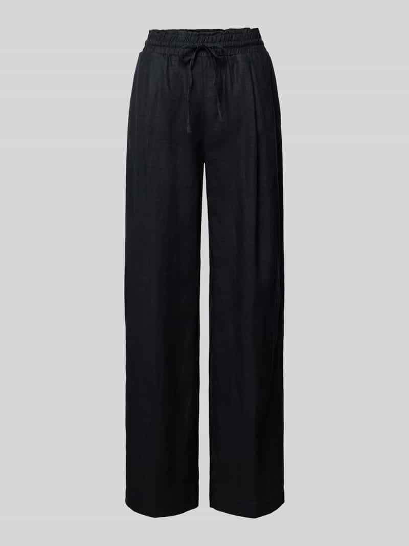 Opus Wide leg linnen broek met tunnelkoord model 'Marou Ros'