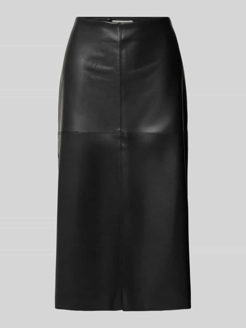 s.Oliver RED LABEL Uitlopende midirok in gladleerlook