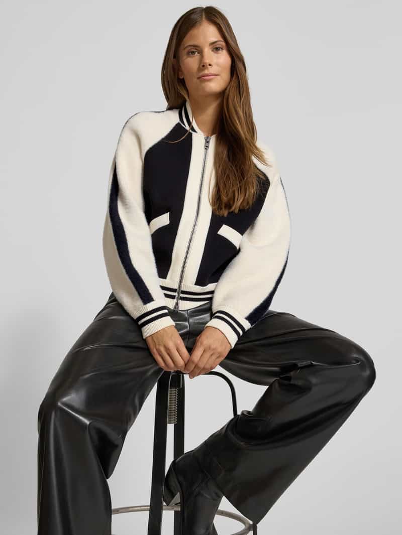 Essentiel Antwerp Regular fit collegejack van materiaalmix model 'IDOL'