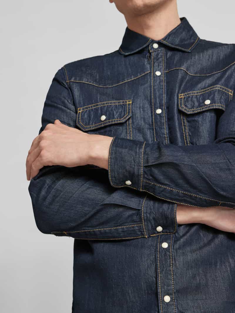 s.Oliver RED LABEL Regular fit jeansoverhemd van een katoenmix in western-stijl
