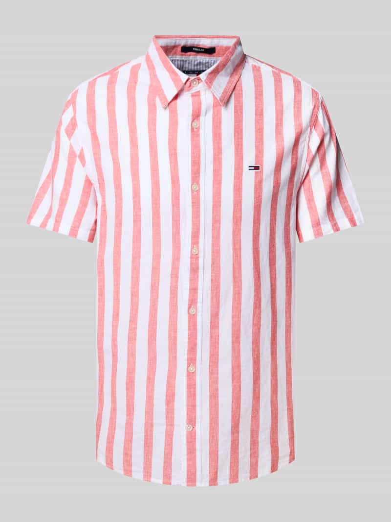 TOMMY JEANS Overhemd met korte mouwen TJM REG LINEN BLEND STP SS SHIRT