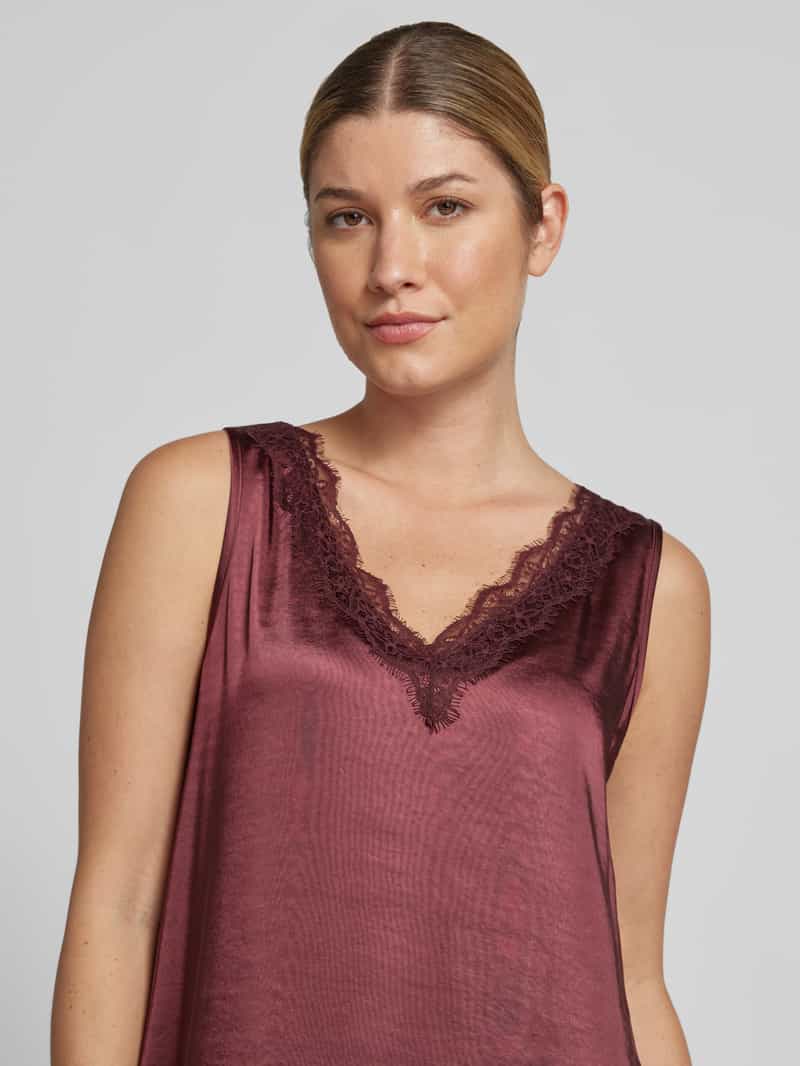 ROBE LÉGÈRE Flatteus vrijetijdsjurk met kant bordeaux, foto 4