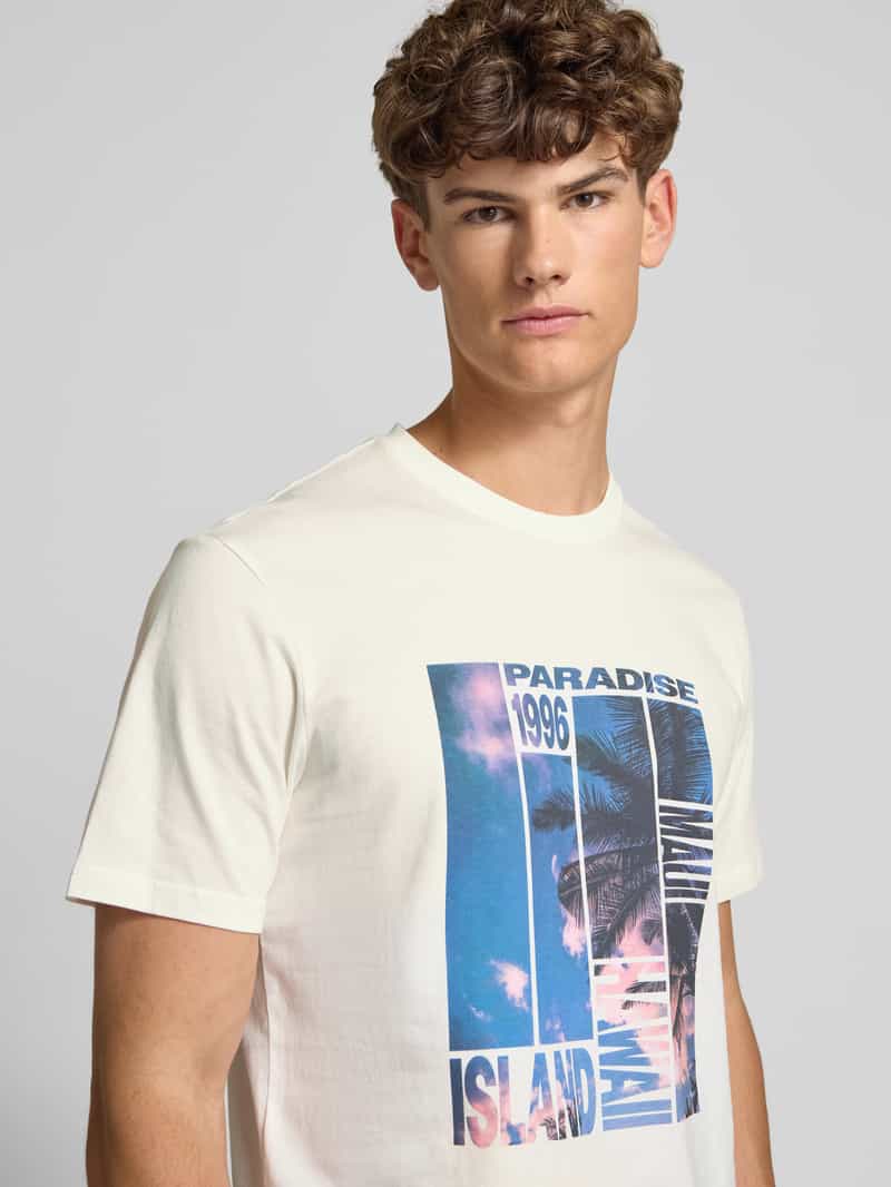 Only & Sons Regular fit T-shirt met motiefprint