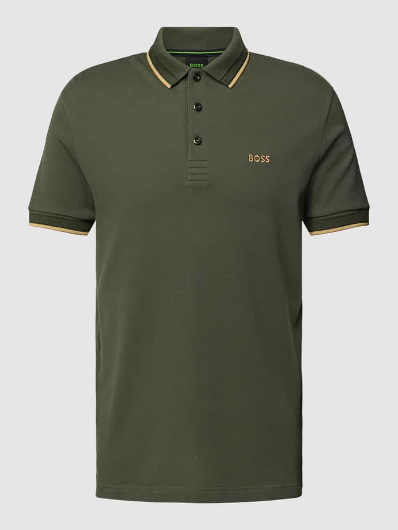 BOSS Green Poloshirt met contraststrepen model 'PADDY'