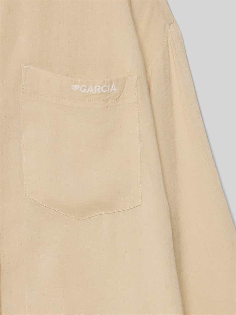Garcia Regular fit overhemd met kentkraag en linnen