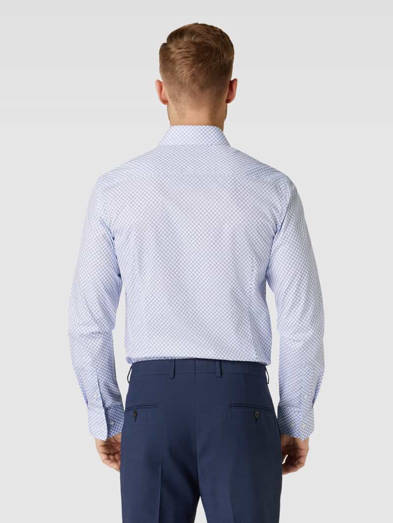 Slim fit zakelijk overhemd met all-over motief, model 'UNITAS' Bruun & Stengade