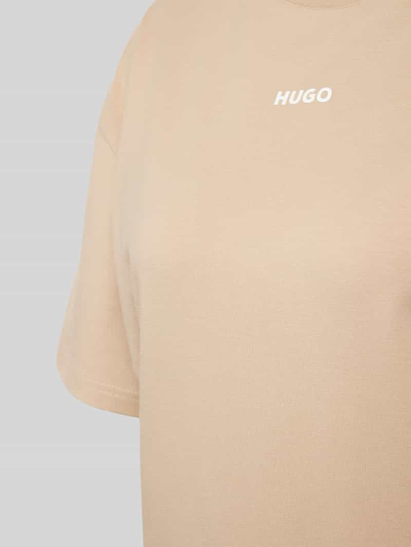 HUGO Pyjamabovendeel met logoprint en ronde hals