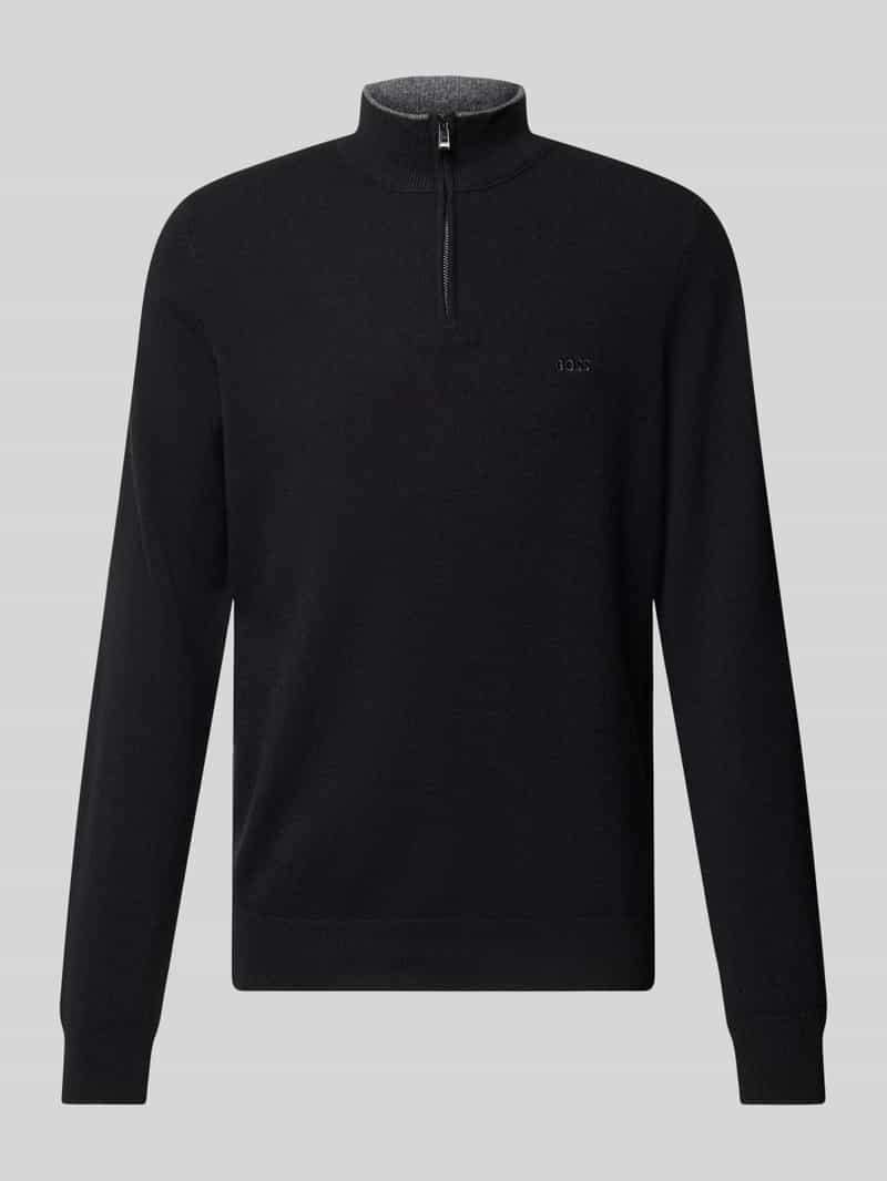 Boss Gebreide pullover met opstaande kraag, model 'Emarlo'