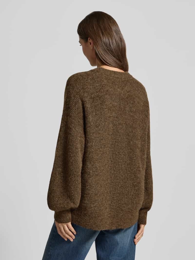 SELECTED WOMEN relaxed fit pullover van wolmix model 'LULU' bruin, foto 2