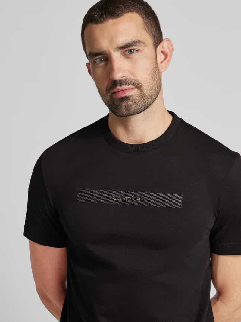 CK Calvin Klein T-shirt met labelstitching model 'EMBROIDERY'