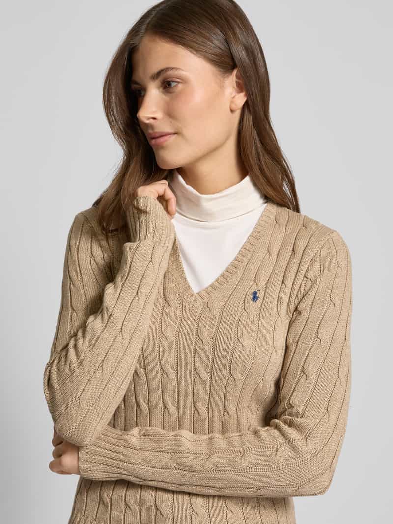 Polo Ralph Lauren Gebreide pullover met kabelpatroon model 'KIMBERLY'