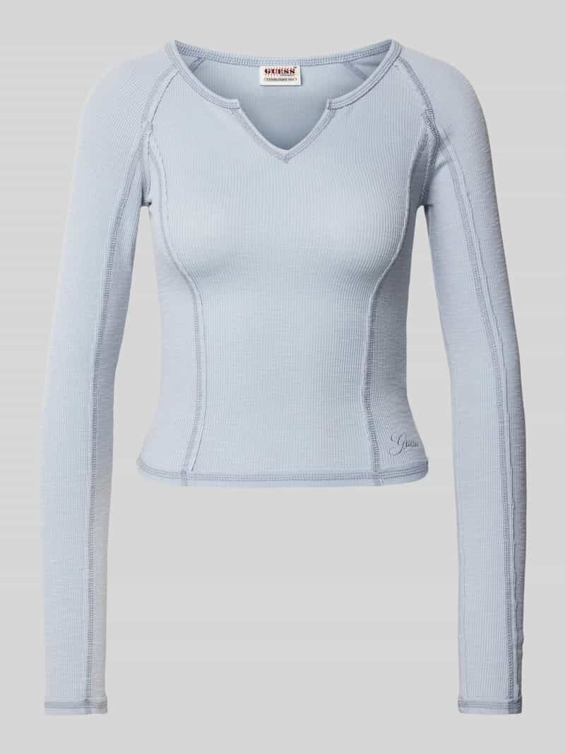 Guess Jeans Kort shirt met lange mouwen en V-hals