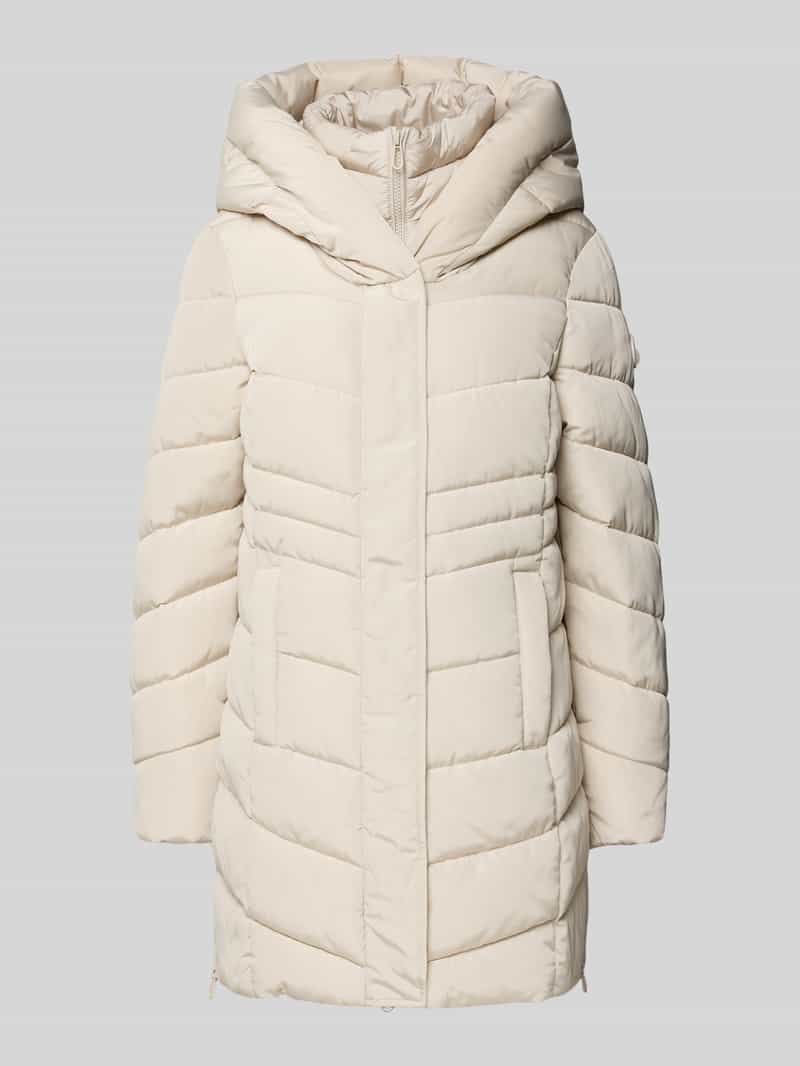 Tom Tailor Regular fit gewatteerde lange jas met capuchon