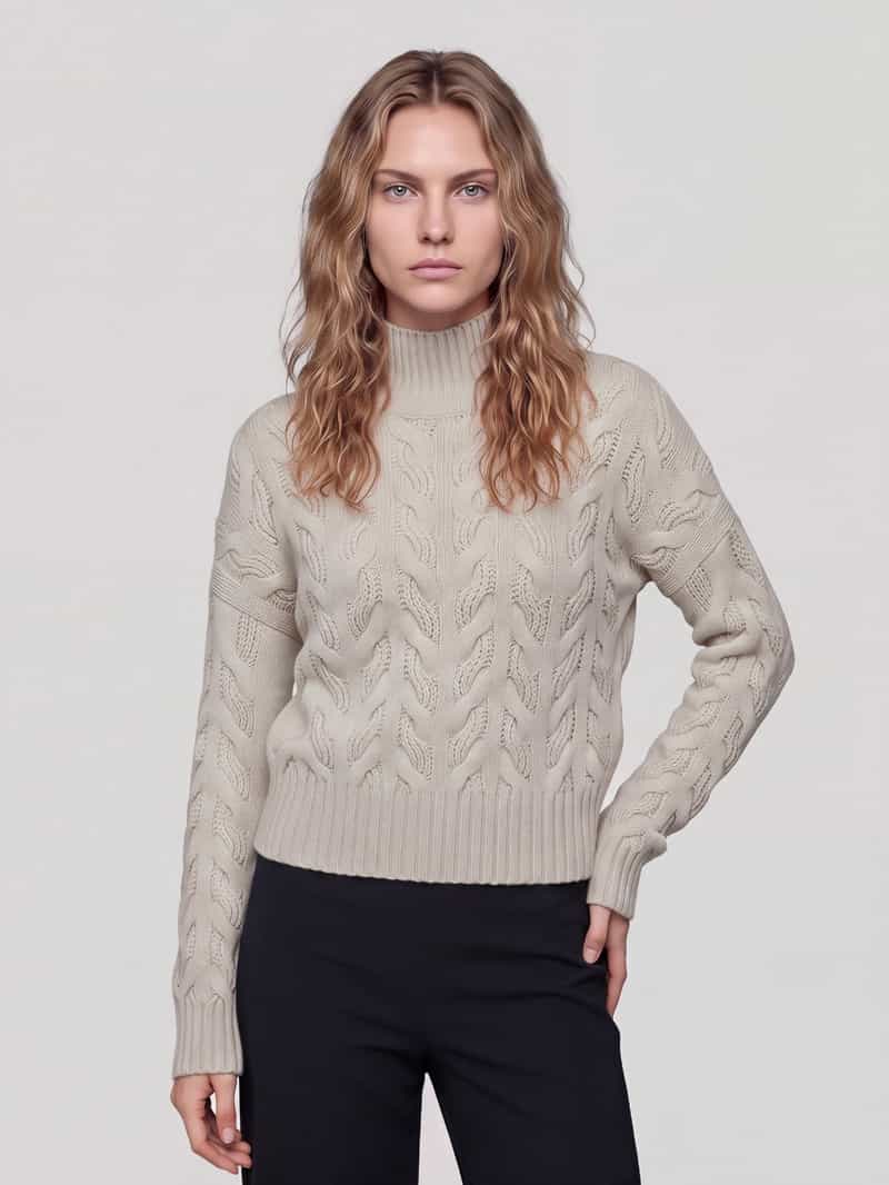 Max Mara Studio Trui van wol kasjmier met kabelpatroon