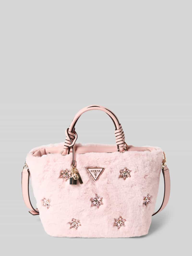 Guess Handtas van imitatiebont met siersteentjes model 'SHAIDA'