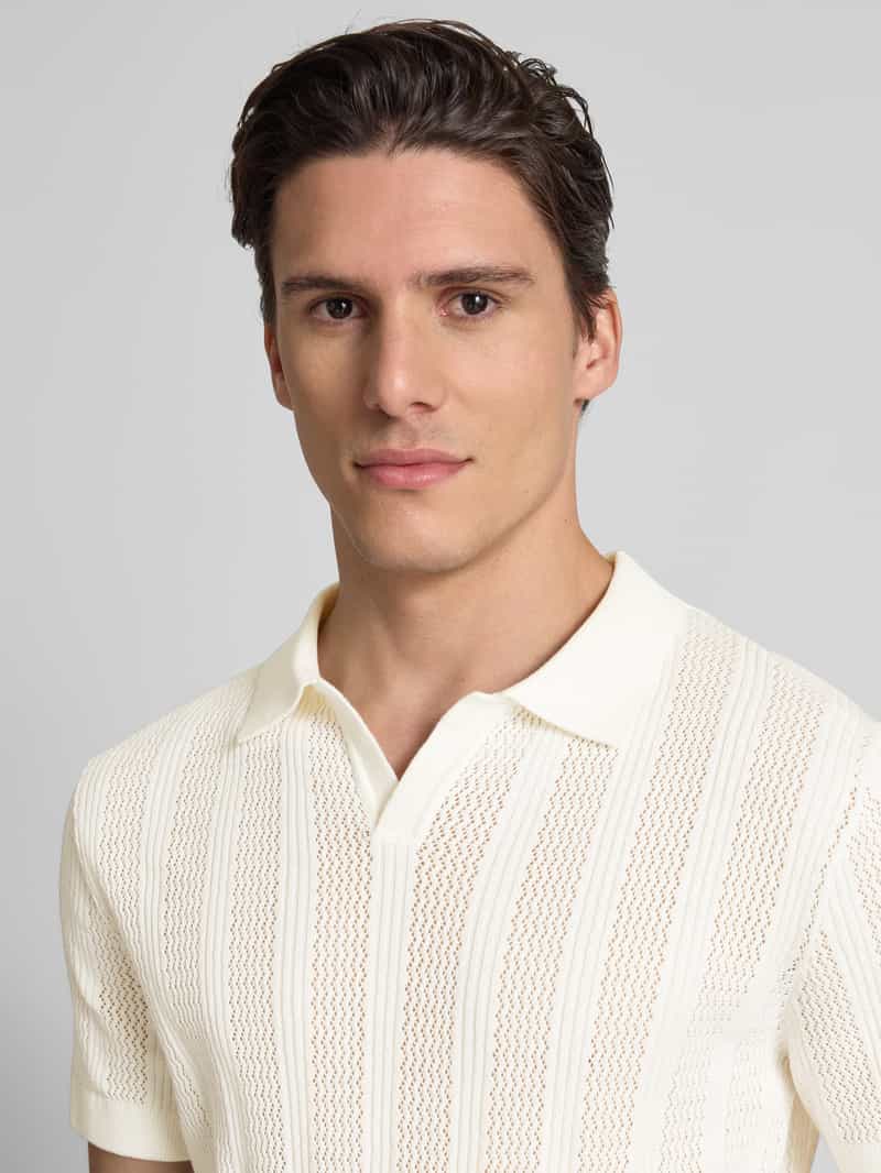 Selected Homme Poloshirt in gebreide look model 'WELLS'
