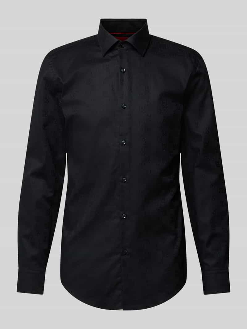 HUGO Slim fit zakelijk overhemd met kentkraag model 'Kenno'