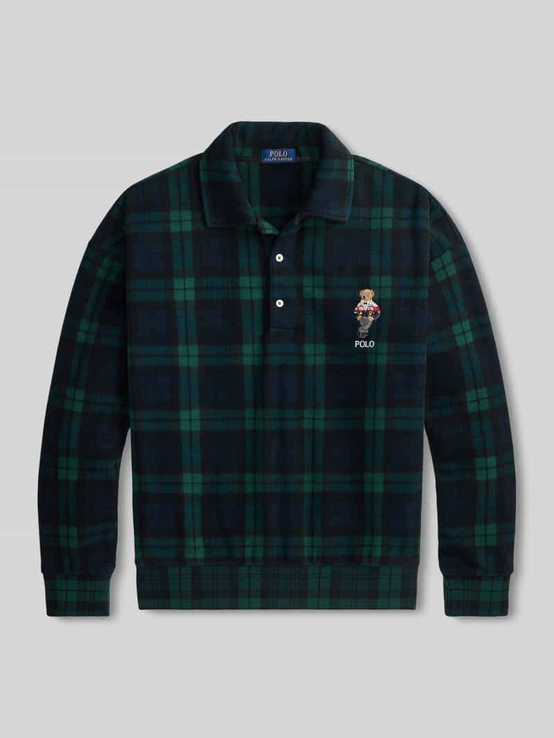 relaxed fit sweatshirt van fleece met logostitching model 'MAGIC'