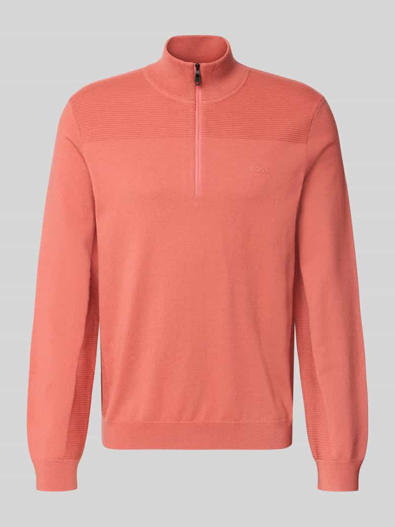 BOSS Green Regular fit pullover met scheerwol model 'KN_Momentum-X QZ'