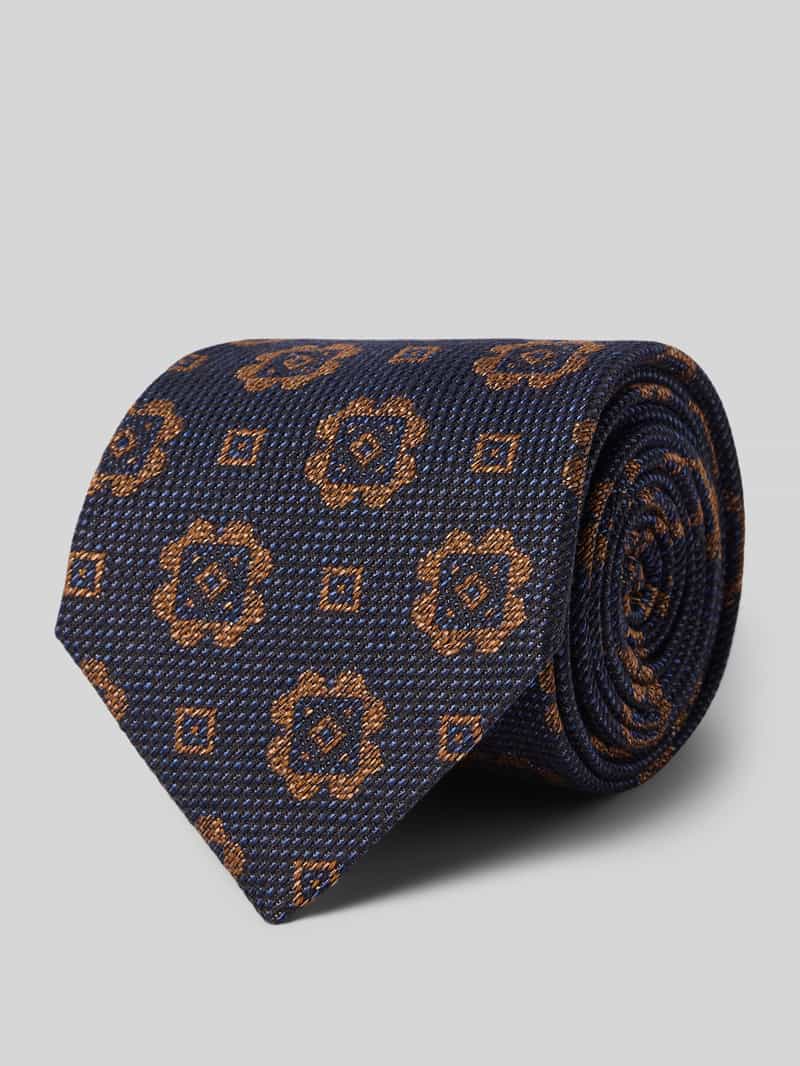 J.Ploenes Stropdas van wolmix met logopatch (8 5 cm)