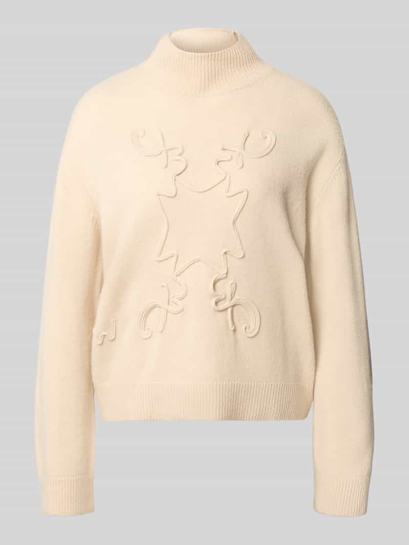 Gebreide pullover met opstaande kraag