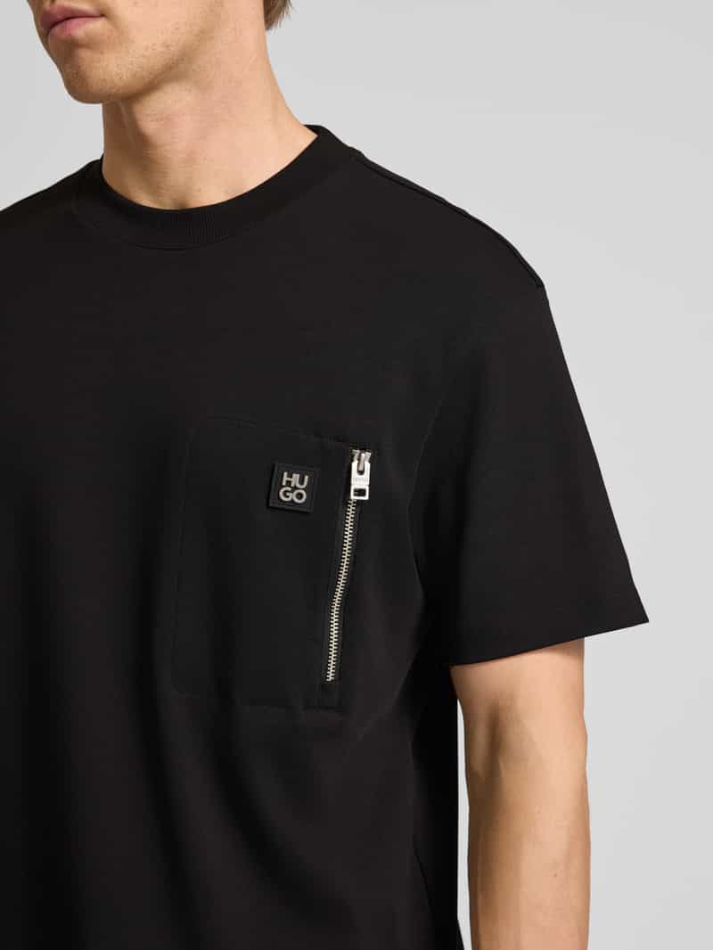 HUGO Regular fit T-shirt met borstzak model 'Dargentee'