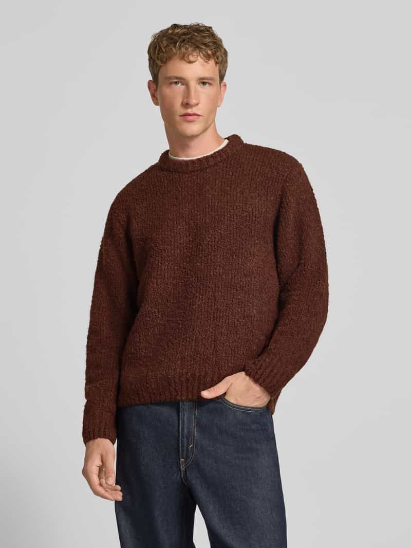 Edwin Gebreide pullover met ronde hals model 'DUN'