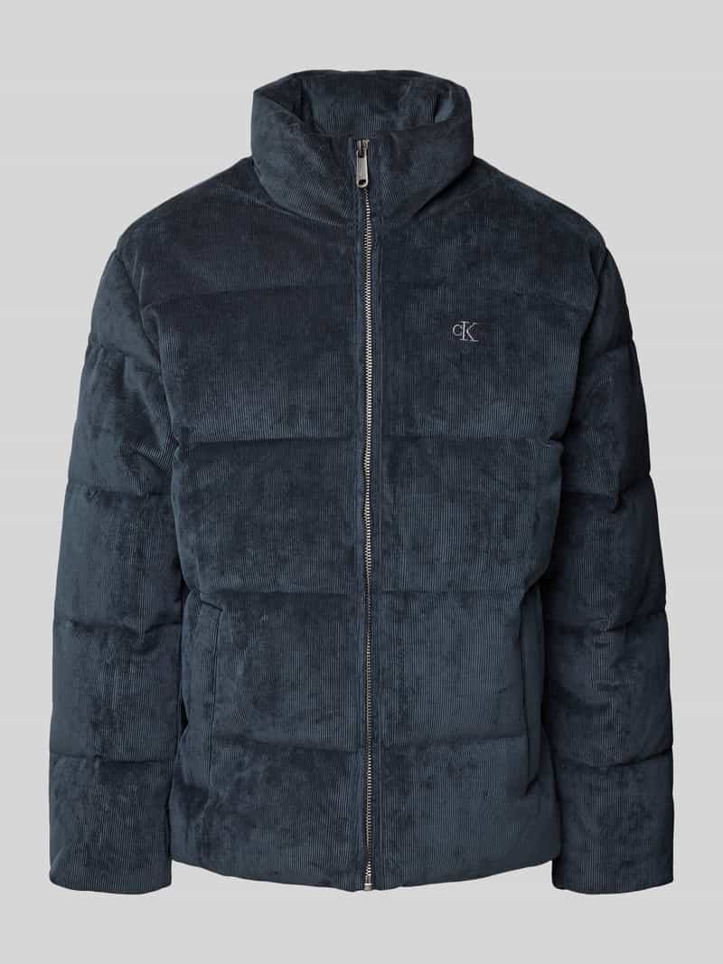 Calvin Klein Jeans Gewatteerd jack van corduroy met opstaande kraag en labelstitching