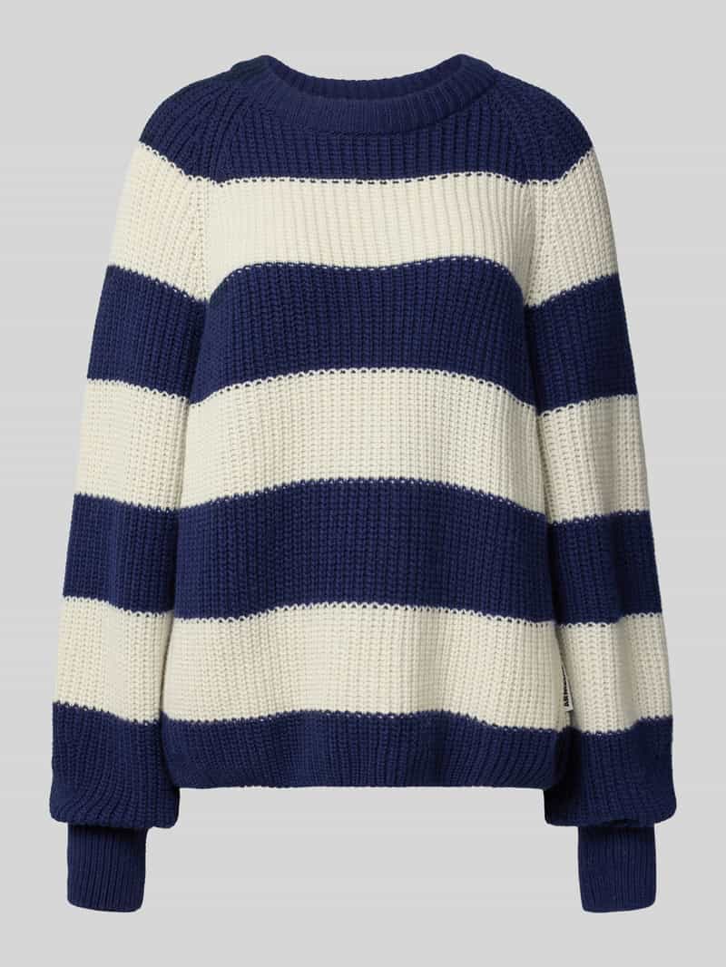 ARMEDANGELS Loose fit gebreide pullover van een mix van wol en katoen model 'KAAGI STRIPES'