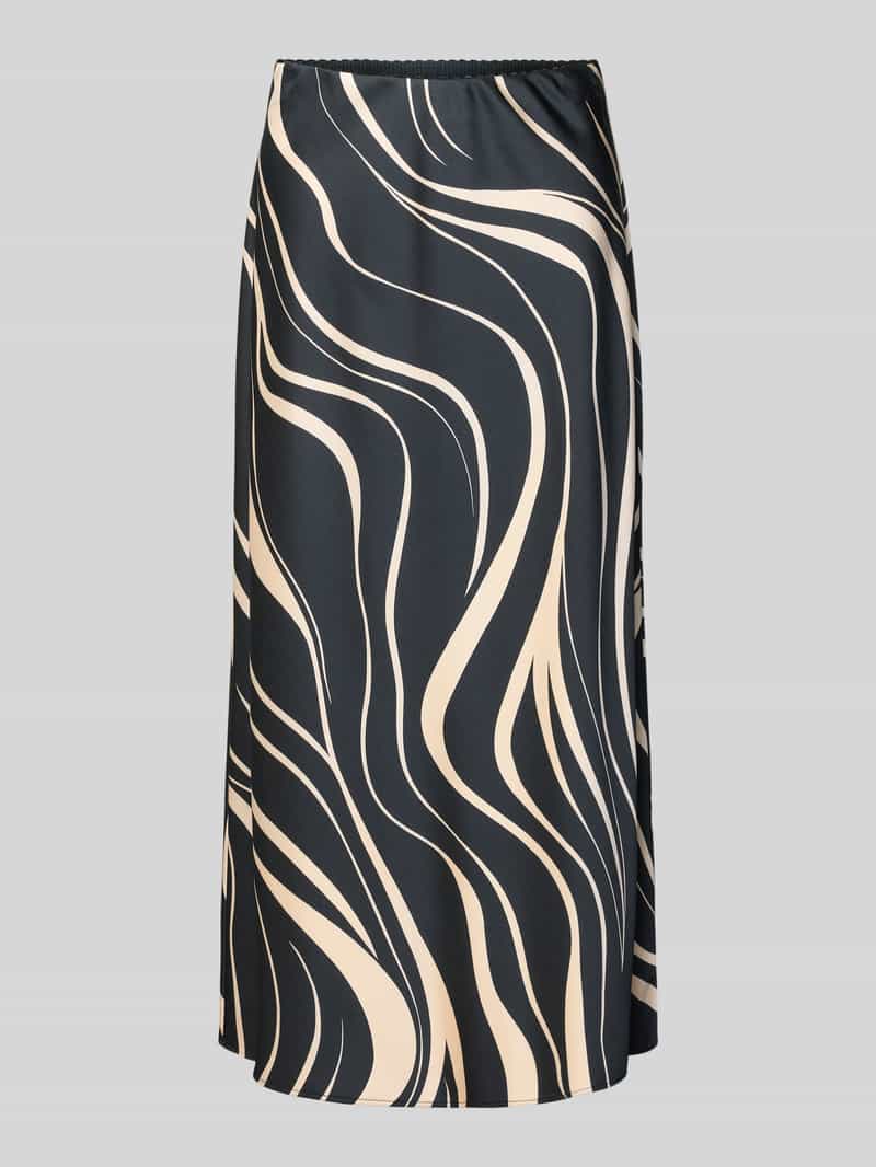 s.Oliver BLACK LABEL Regular fit midirok van viscosemix