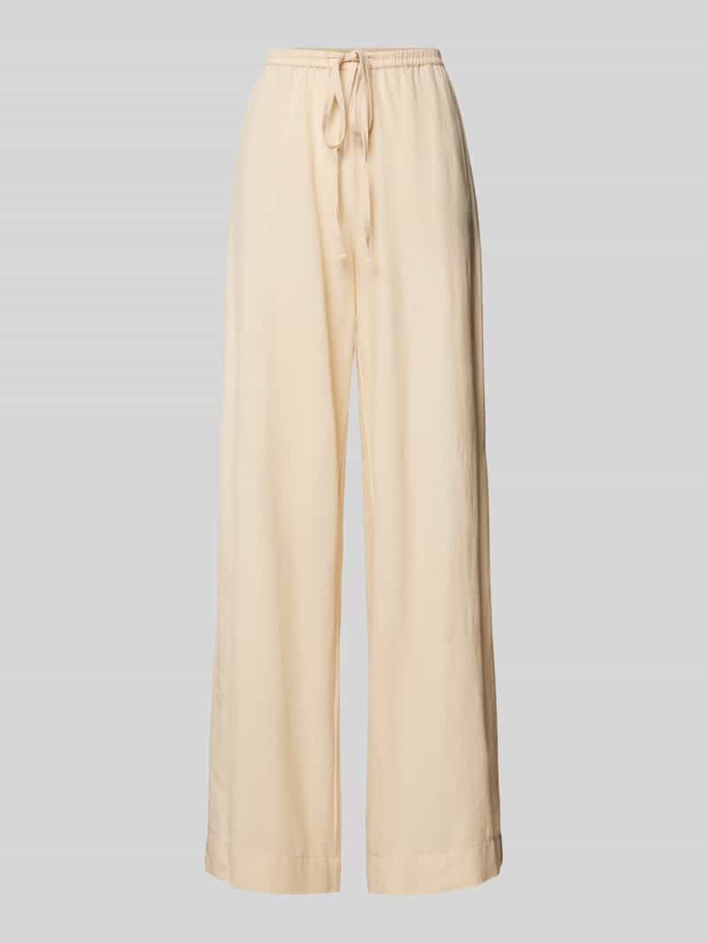 MSCH Copenhagen Wide leg linnen broek met elastische band model 'Mirilla'