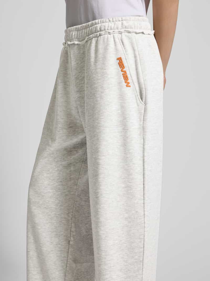 Review Wide leg sweatpants in destroyed-look