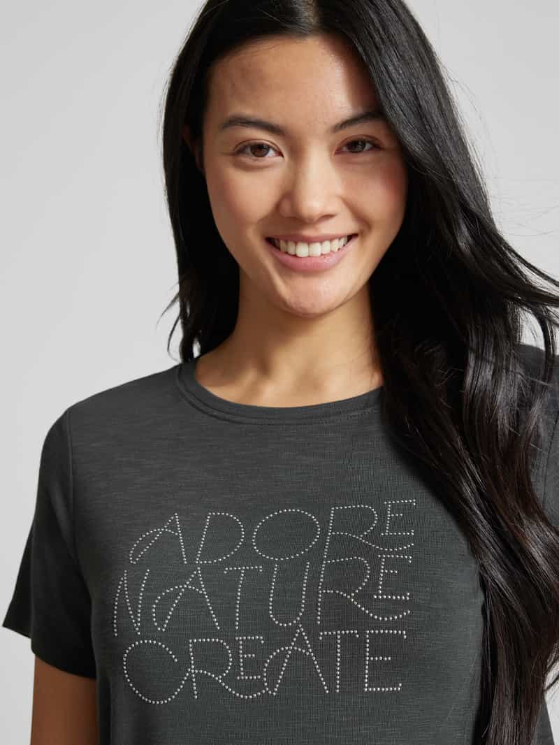 Street One T-shirt met siersteentjes