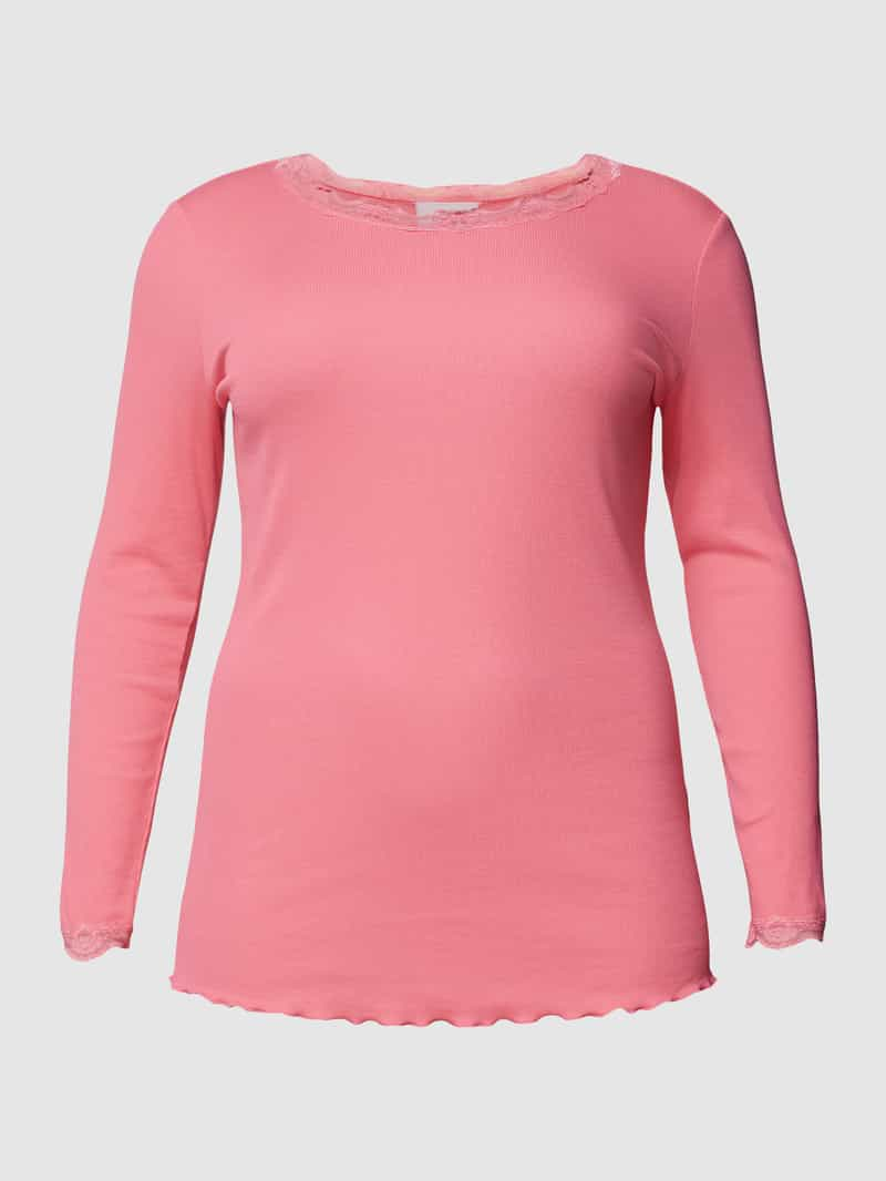 Fransa Plus PLUS SIZE shirt met lange mouwen en ribstructuur, model 'Zamond'