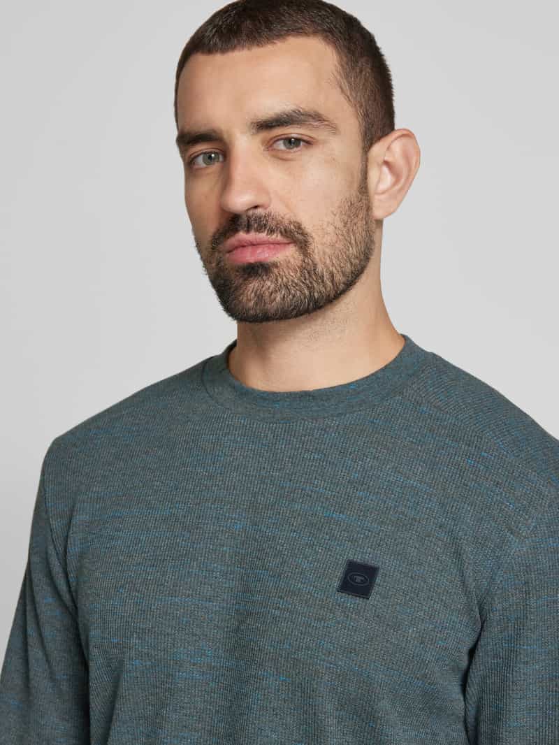 Tom Tailor Regular fit sweatshirt van katoenmix in gemêleerde look