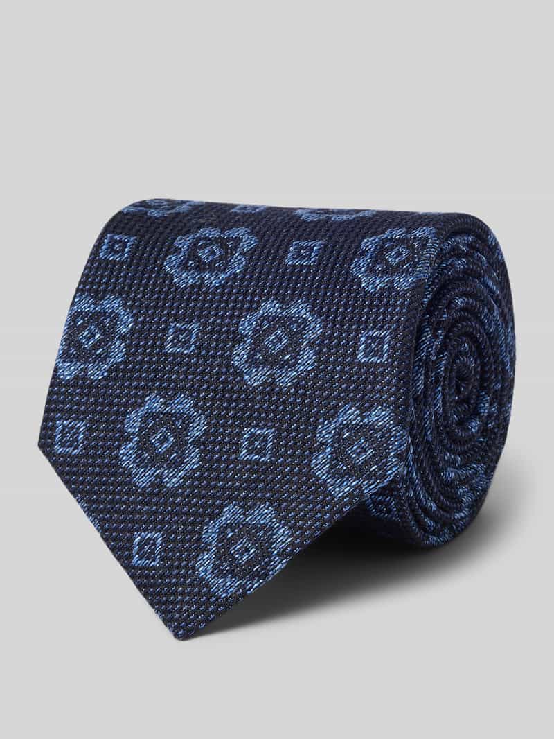 J.Ploenes Stropdas van wolmix met logopatch (8 5 cm)
