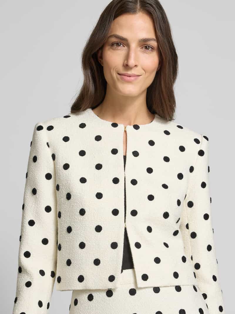 Marc Cain Regular fit blazer met haakjessluiting en ronde hals