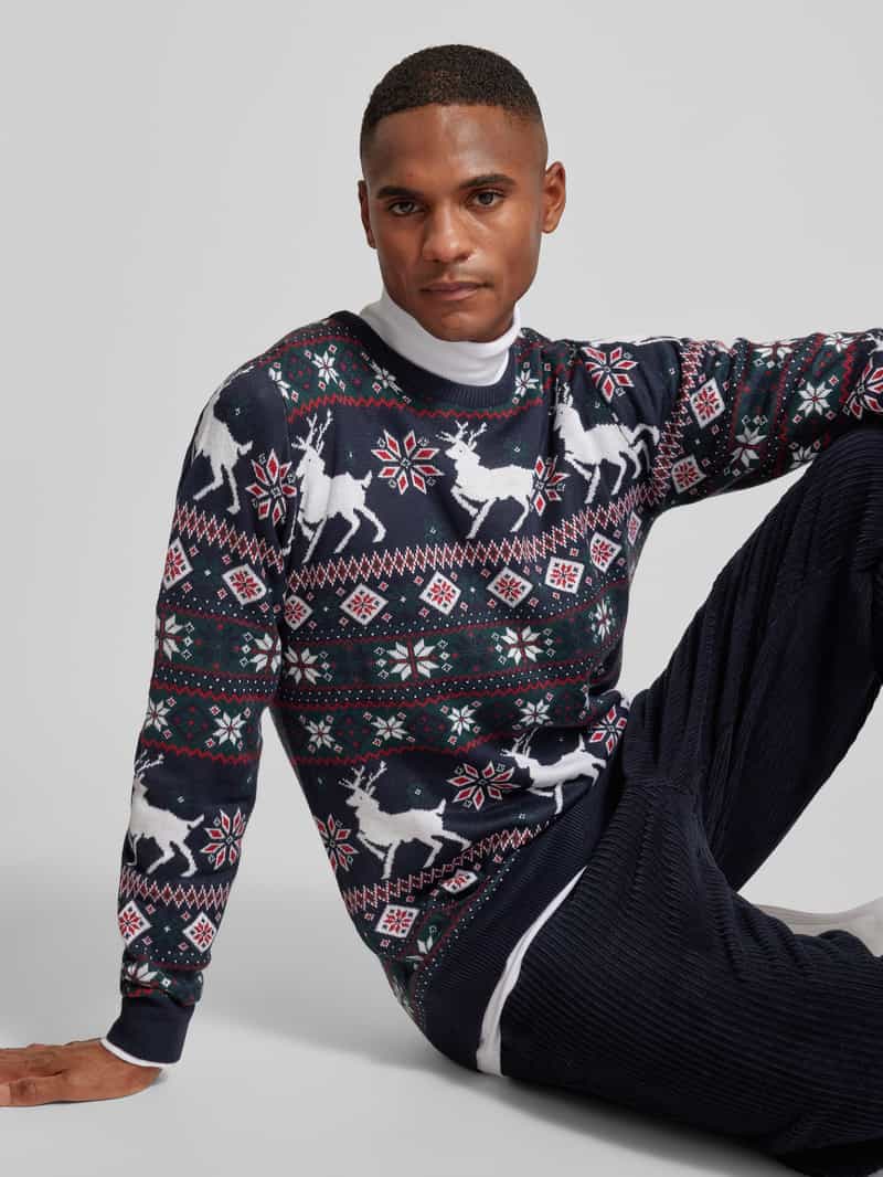 lindbergh Kersttrui met ribboorden