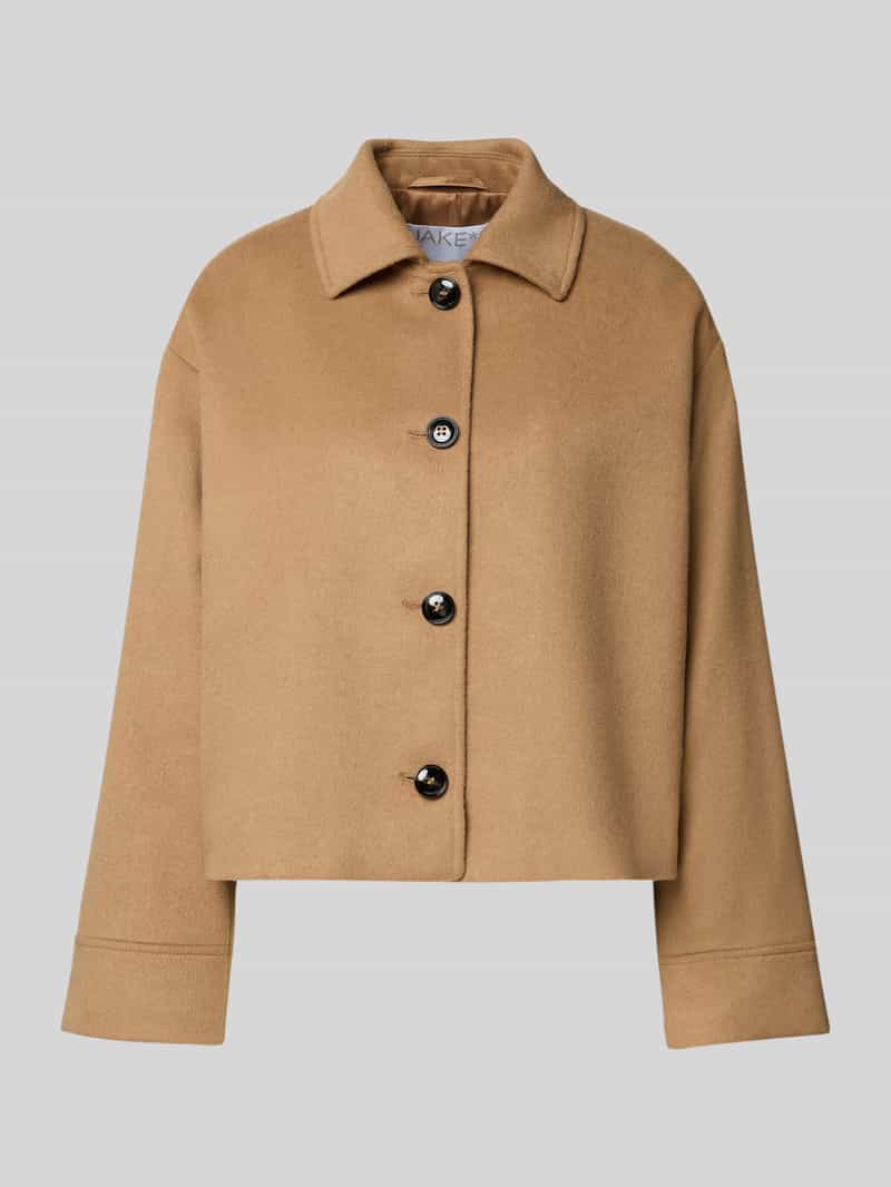 Jake*s Collection Relaxed fit jack met wol en platte kraag