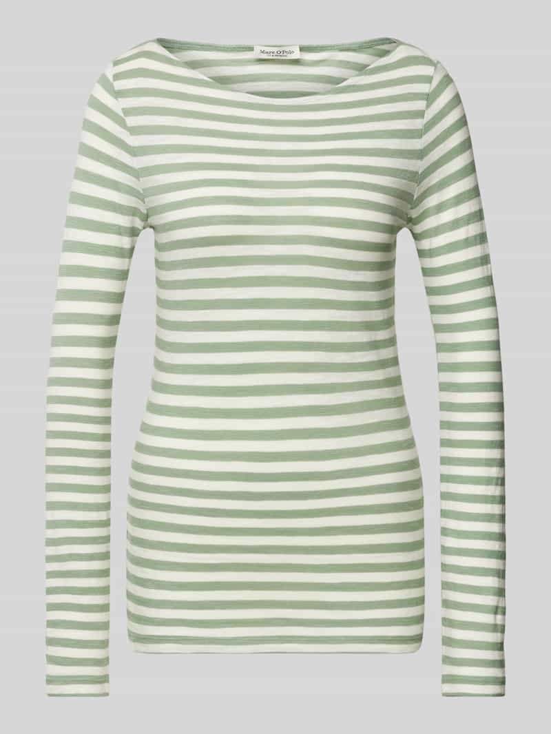 Marc O'Polo Shirt met lange mouwen in slub jersey met een gestreept patroon