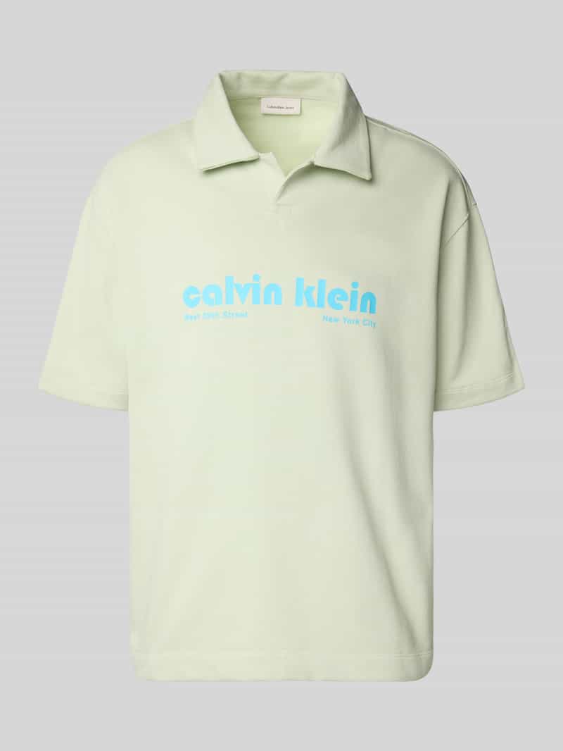 Calvin Klein Jeans Relaxed fit poloshirt met labelprint