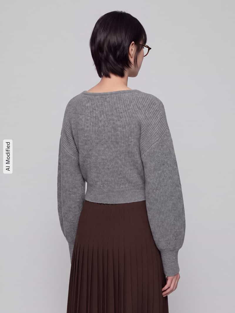 Pieces regular fit trui in wikkel-look model 'AVA'