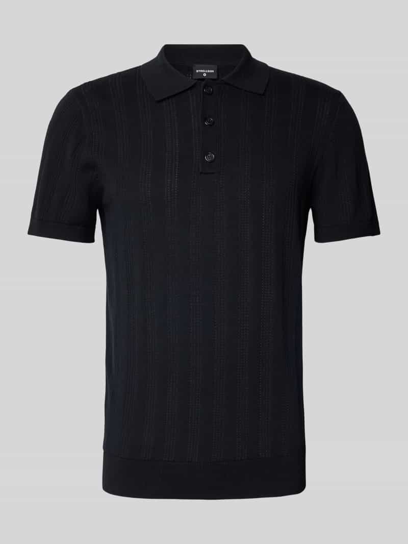 Strellson Slim fit poloshirt met ajourpatroon model 'Keeth'