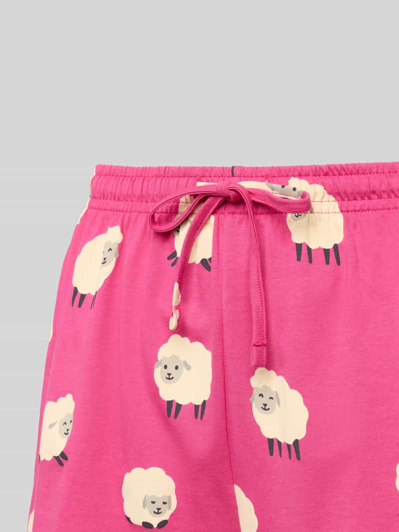 Jake*s Casual Pyjamabroek met elastische band en tunnelkoord