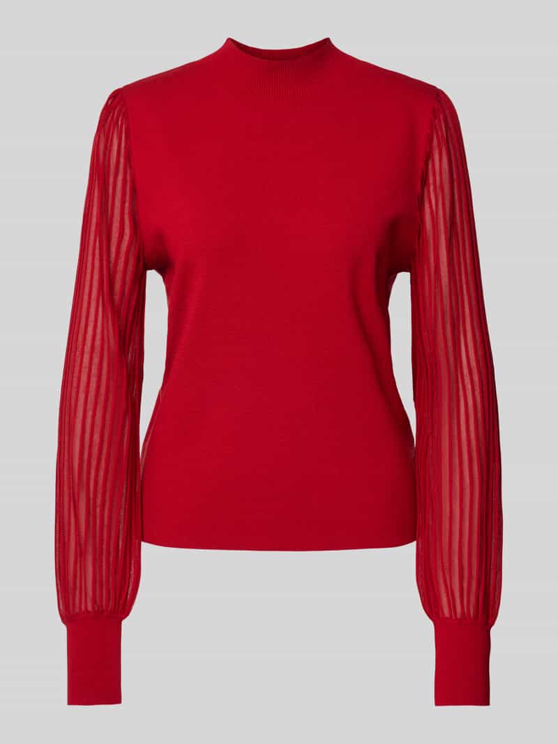Zero Gebreide pullover van viscosemix met opstaande kraag