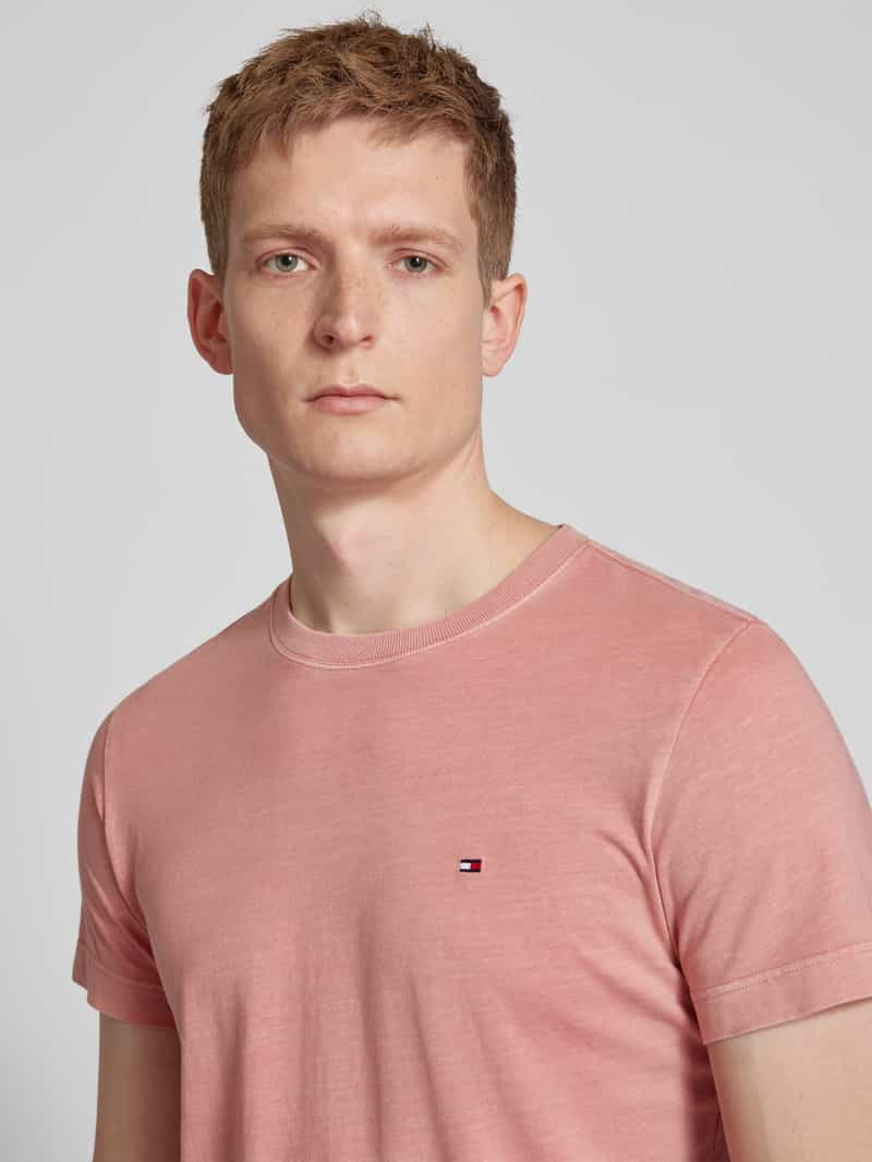 Tommy Hilfiger Slim fit T-shirt met logostitching model 'GARMENT'