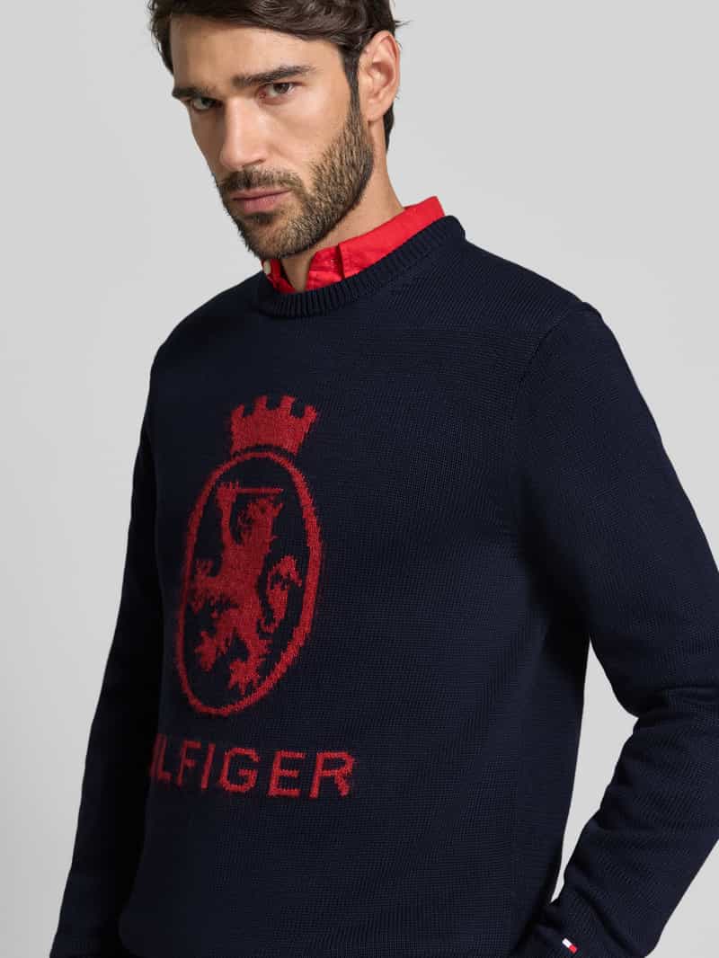 Tommy Hilfiger Regular fit gebreide pullover van zuiver katoen