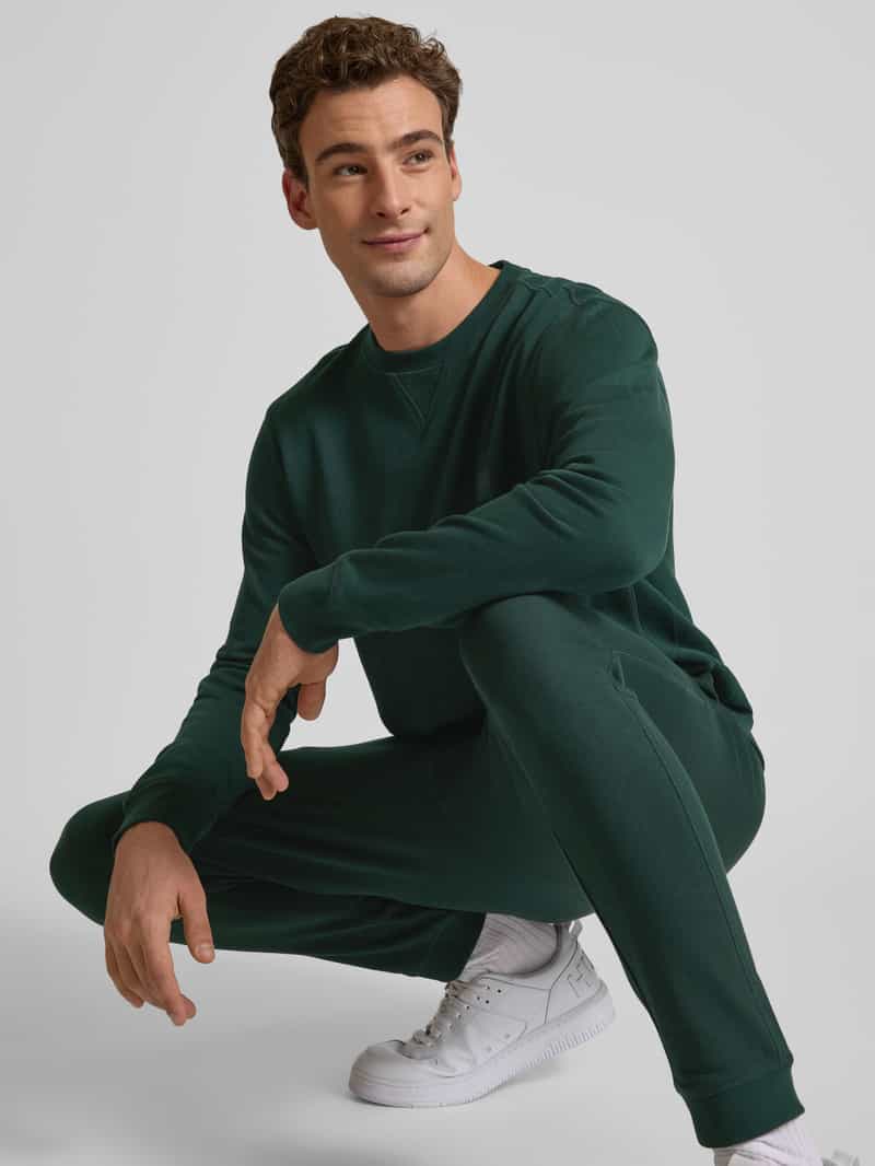 Boss Orange Sweatshirt met labelstitching model 'Westart'