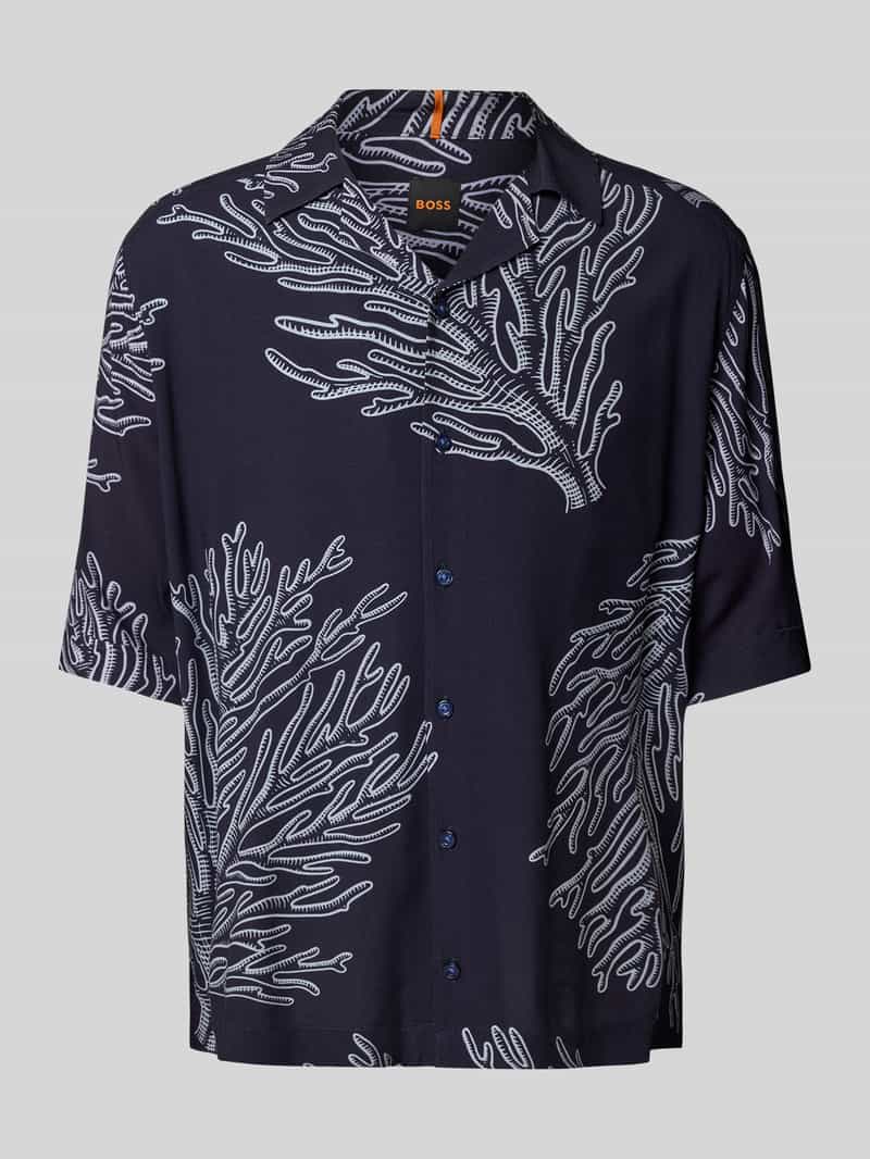 Boss Orange Relaxed fit vrijetijdsoverhemd met reverskraag model 'Lapisy'