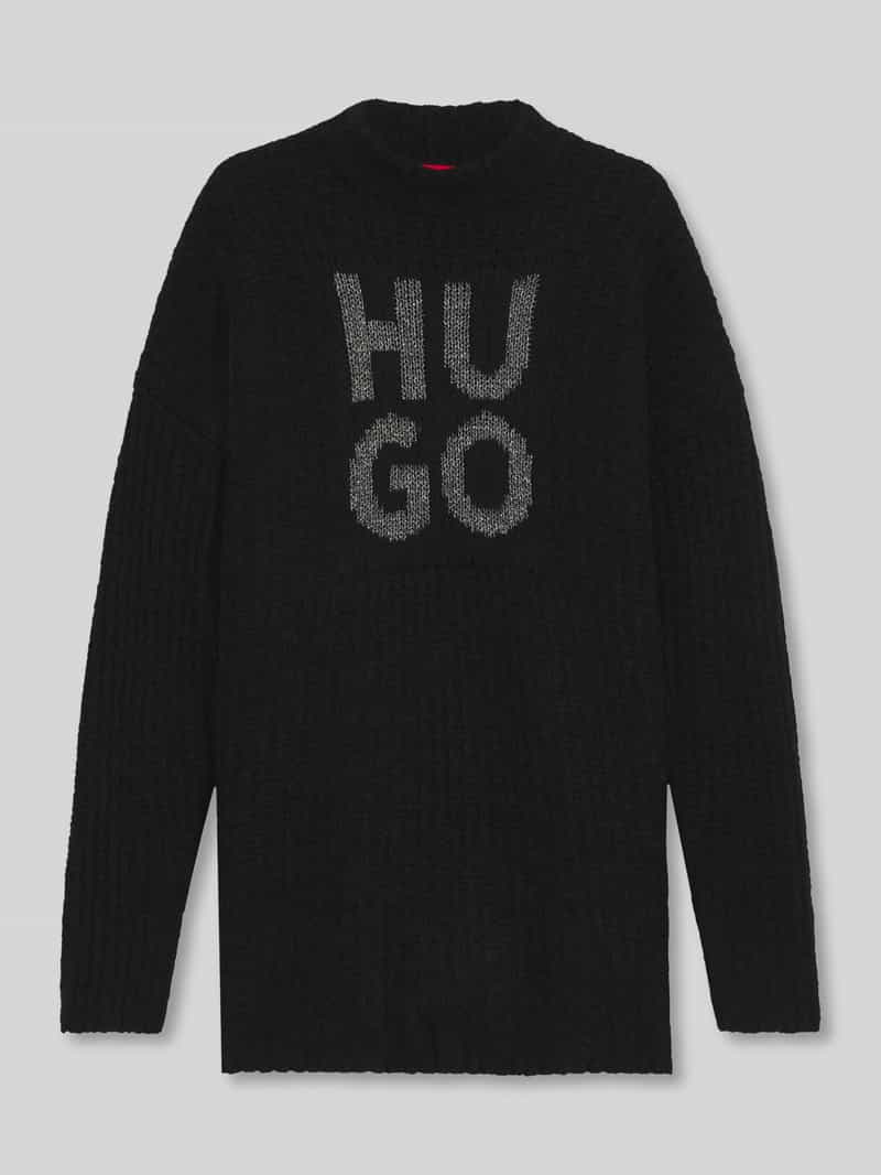 HUGO Oversized gebreide pullover van wolmix model 'SLOGUIS'